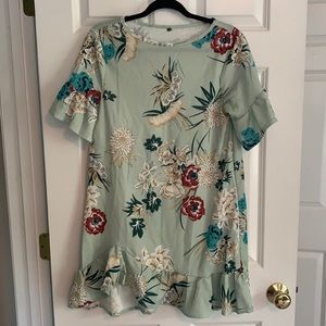 Green floral dress
